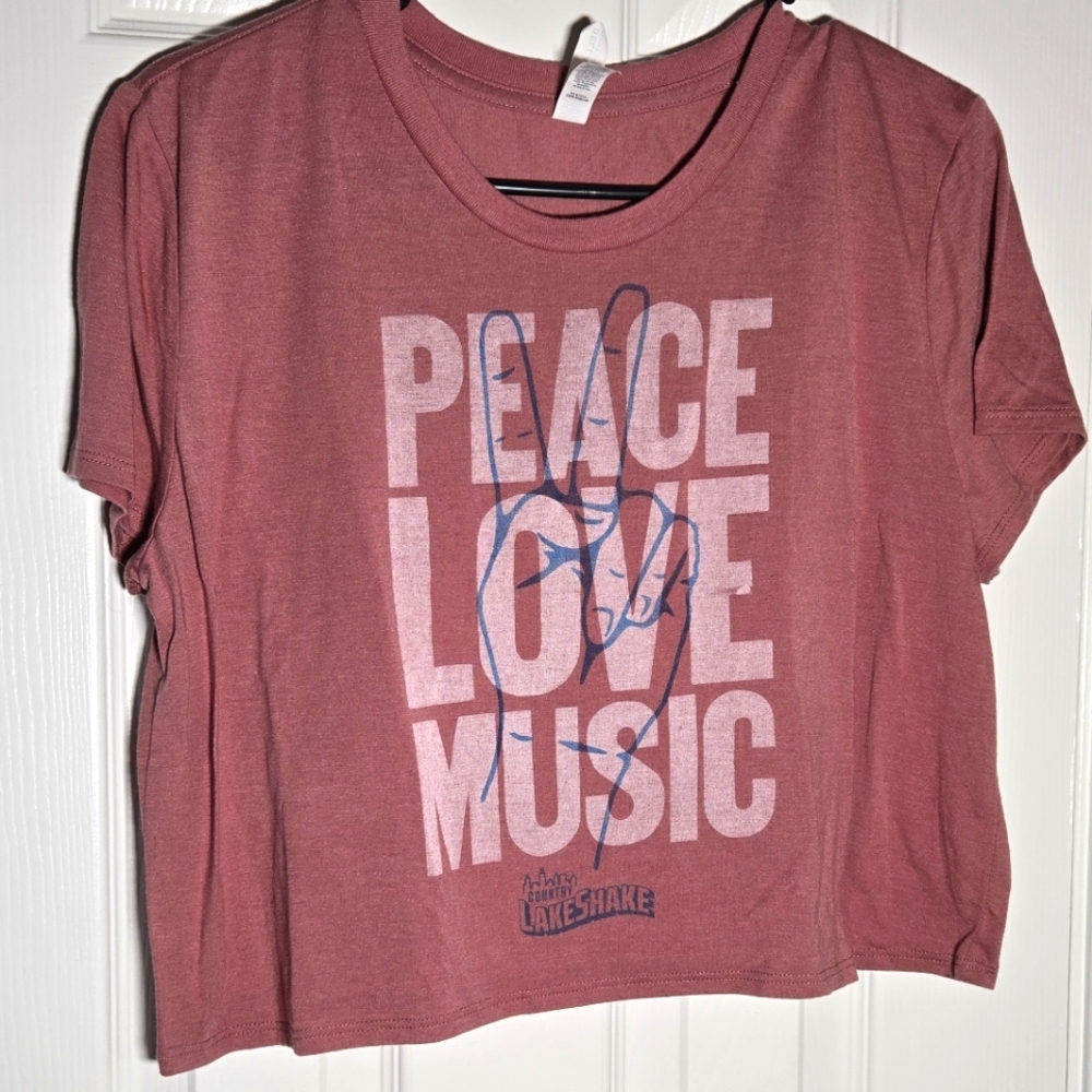 Peace love music crop top